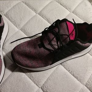 Adidas pink and black shoes